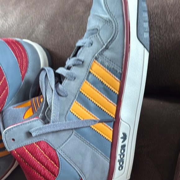 Adidas Gray and Red High-Top Athletic Shoes - Picture 12 of 12